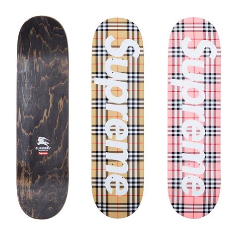 burberry and supreme|supreme Burberry skateboard.